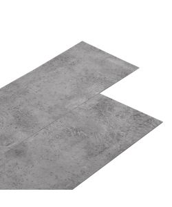 Listoni Pavimento PVC 5,02 mq 2 mm Autoadesivi Marrone Cemento
