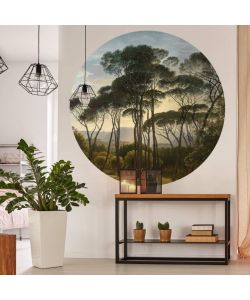 WallArt Carta da Parati Circolare Umbrella Pines in Italy 142,5 cm