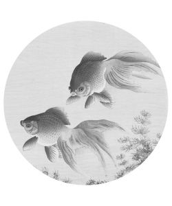 WallArt Carta da Parati Circolare Two Goldfish 142,5 cm