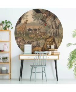 WallArt Carta da Parati Circolare Animals of Africa 190 cm