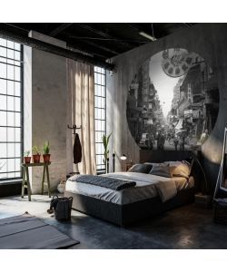 WallArt Carta da Parati Circolare Hong Kong the Old Days 190 cm