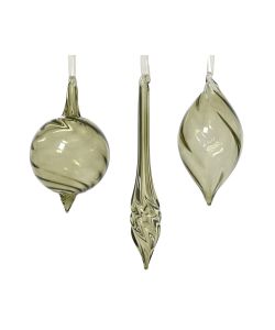 Decoris Pallina di Vetro Verde 13.5cm con Vortice - Decorazione Natalizia