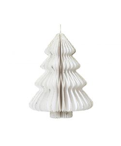 Decoris Albero di Natale Figura in Carta - Bianco - 11,25x15 cm