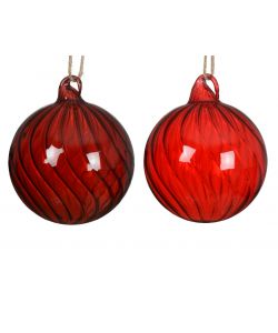 Decoris Pallina Natalizia di Vetro - Swirl - Colori Assortiti - 10cm