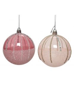 Sfera decorazione glitter colore rosa