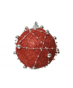 Sfera decorazione glitter colore rosso