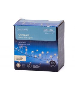 Lumineo Ghirlanda LED Argento - Luce Bianca Calda - 120 cm