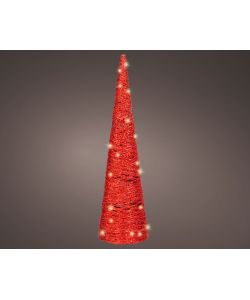 Mini albero in carta rossa con luci