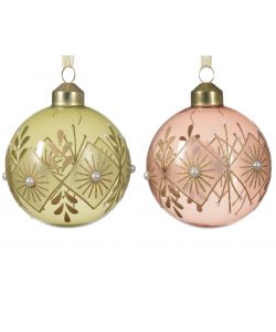 Sfera di Natale con glitter e perle