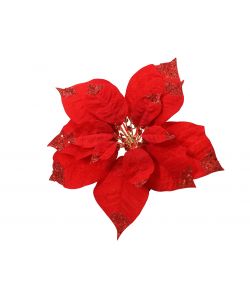 Clip stella di Natale Rosso Glitter