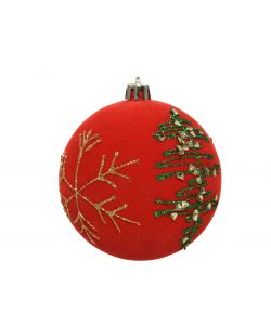 Sfera decorazione albero rosso glitter