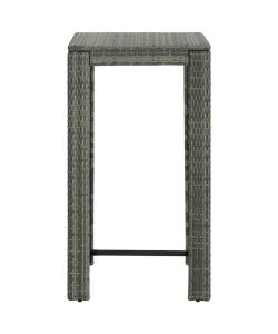 Tavolo da Bar da Giardino Grigio 60,5x60,5x110,5 cm Polyrattan