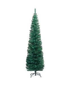 Albero di Natale Artificiale Sottile Supporto Verde 210 cm PVC