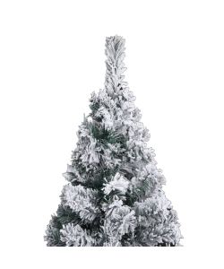 Albero di Natale Artificiale Sottile con Neve Verde 150 cm PVC