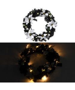 Ghirlanda di Natale con Lucine LED Nera 60 cm in PVC