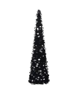 Albero di Natale Artificiale Apribile Nero 150 cm PET