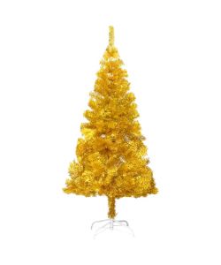 Albero di Natale Artificiale con Supporto Oro 150 cm PET