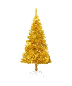 Albero di Natale Artificiale con Supporto Oro 210 cm PET