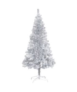 Albero di Natale Artificiale con Supporto Argento 210 cm PET