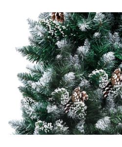 Albero di Natale Artificiale con Pigne e Neve Bianca 150 cm