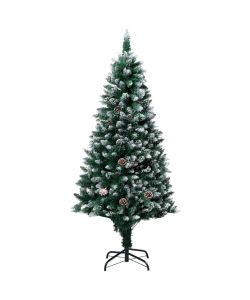 Albero di Natale Artificiale con Pigne e Neve Bianca 150 cm