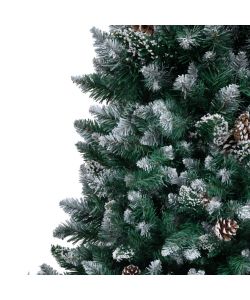 Albero di Natale Artificiale con Pigne e Neve Bianca 240 cm