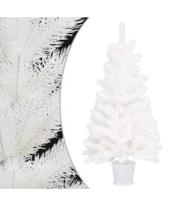 Albero di Natale Artificiale con Aghi Realistici Bianco 90 cm