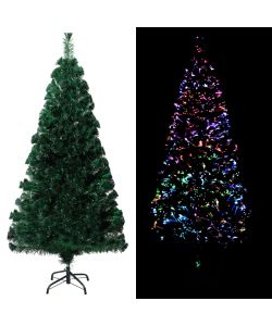 Albero di Natale Artificiale Supporto Verde 120 cm Fibra Ottica