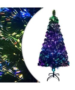 Albero di Natale Artificiale Supporto Verde 150 cm Fibra Ottica