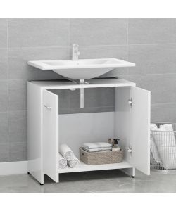 Armadio da Bagno Bianco 60x33x61 cm in Legno Multistrato