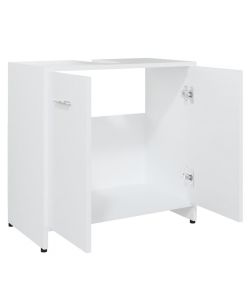 Armadio da Bagno Bianco 60x33x61 cm in Legno Multistrato