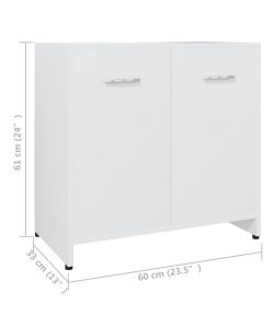 Armadio da Bagno Bianco 60x33x61 cm in Legno Multistrato