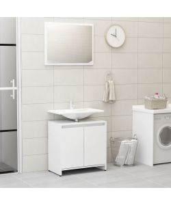 Set Mobili da Bagno Bianco Lucido in Truciolato