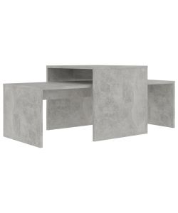 Set Tavolini da Caff Grigio Cemento 100x48x40 cm in Truciolato