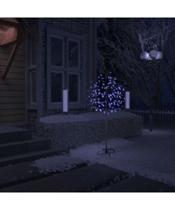 Albero di Natale 120 LED Blu Ciliegio in Fiore 150 cm