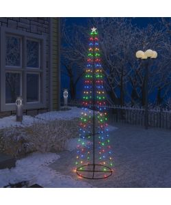 Albero di Natale a Cono con 136 LED Multicolori 70x240 cm