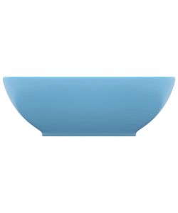 Lavandino Lusso Ovale Azzurro Opaco 40x33 cm in Ceramica