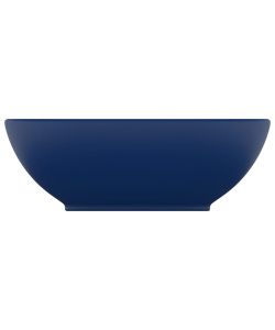 Lavandino Lusso Ovale Blu Scuro Opaco 40x33 cm in Ceramica