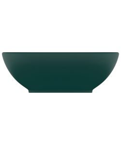 Lavandino Lusso Ovale Verde Scuro Opaco 40x33 cm in Ceramica