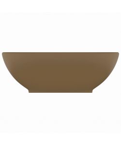 Lavandino Lusso Ovale Crema Opaco 40x33 cm in Ceramica