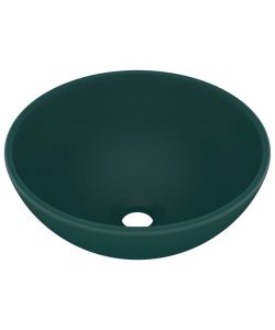 Lavandino Lusso Rotondo Verde Scuro Opaco 32,5x14 cm Ceramica