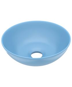 Lavandino da Bagno in Ceramica Azzurro Rotondo