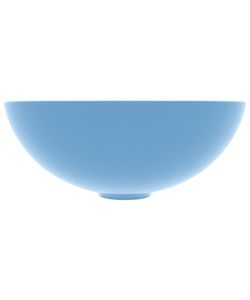 Lavandino da Bagno in Ceramica Azzurro Rotondo