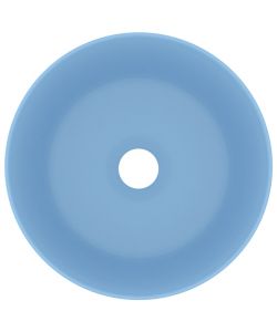 Lavandino Lusso Rotondo Azzurro Opaco 40x15 cm in Ceramica