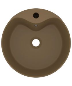 Lavandino con Troppopieno Crema Opaco 36x13 cm in Ceramica