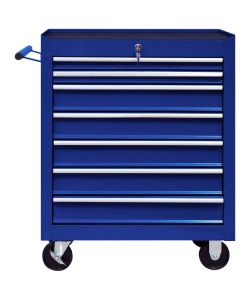  Carrello Portautensili con 7 Cassetti per Officina Blu