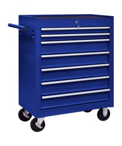  Carrello Portautensili con 7 Cassetti per Officina Blu