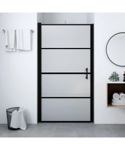 Porta per Doccia in Vetro Temperato Smerigliato 100x178 cm Nero