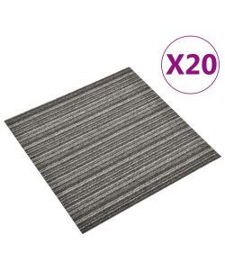 Quadrotte di Moquette 20 pz 5 mq 50x50 cm Antracite a Strisce