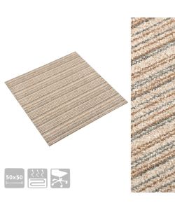 Quadrotte di Moquette 20 pz 5 mq 50x50 cm Beige a Strisce